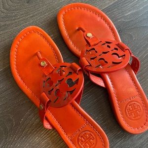 Tory Burch Miller Sandals in Orange, Size 7.5